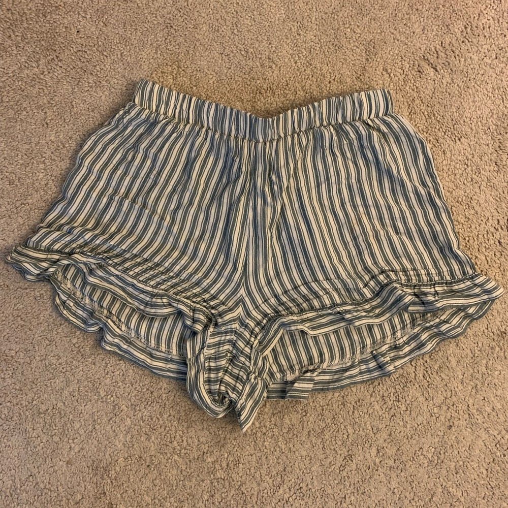 American Eagle Striped Ruffle Runner Short